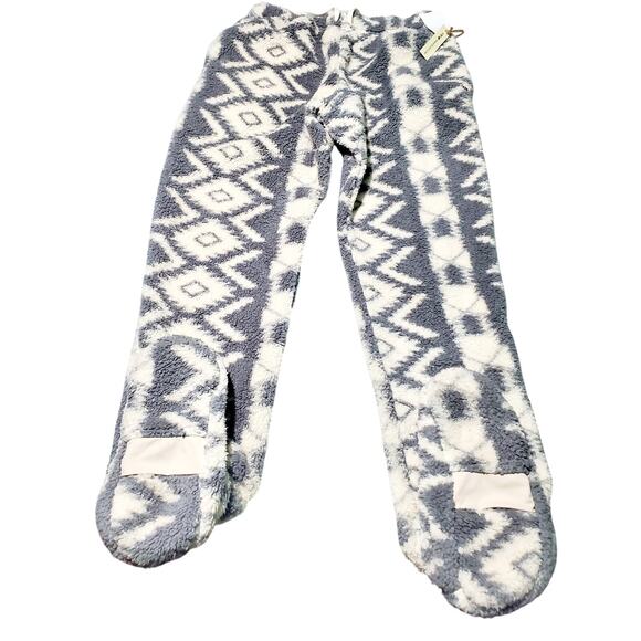 Freejays New Unisex Cloud Footed Pajama Bottoms Size XL Fluffy Cozy Cabincore - Picture 1 of 4